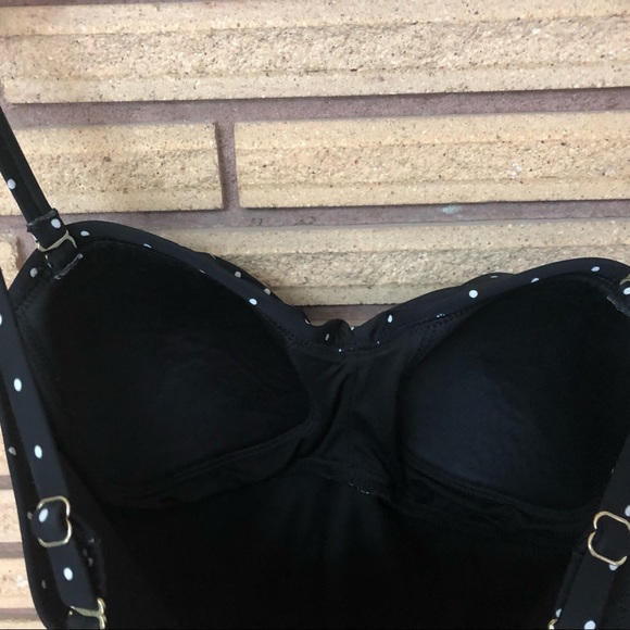 Black and White Polka Dot 50's Style Swimsuit - 8 - Picture 9 of 9